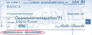 Lettura ottica codelines assegni font ocr-b micr cmc7