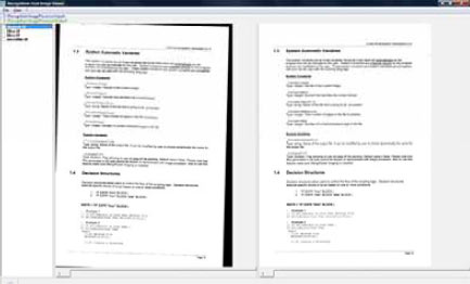 With the deskew can automatically straighten a sloped image: on the left the original image on the right that processed.