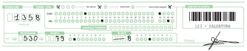 lettura ottica layout moduli produzione