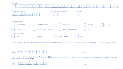 Lettura ottica cartoline registrazione clienti -  OCR, ICR, OMR, BCR