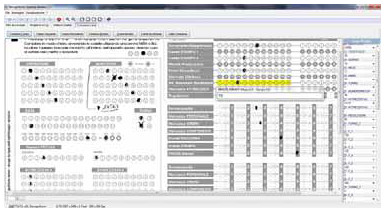 On a module acquired by filtering the color with which the boxes are designed the boxes is more easy to make a recognition, but it is inconvenient to perform a possible verification o correction manual of data (above). On the same modules on which was imprinted on overaly, after recognition, a empty form not filtering is much easier to execute a possible verification or correction manual of the data (below).